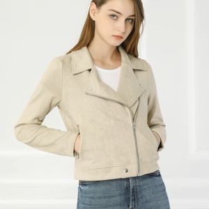 Faux suede beige jacket -size xs